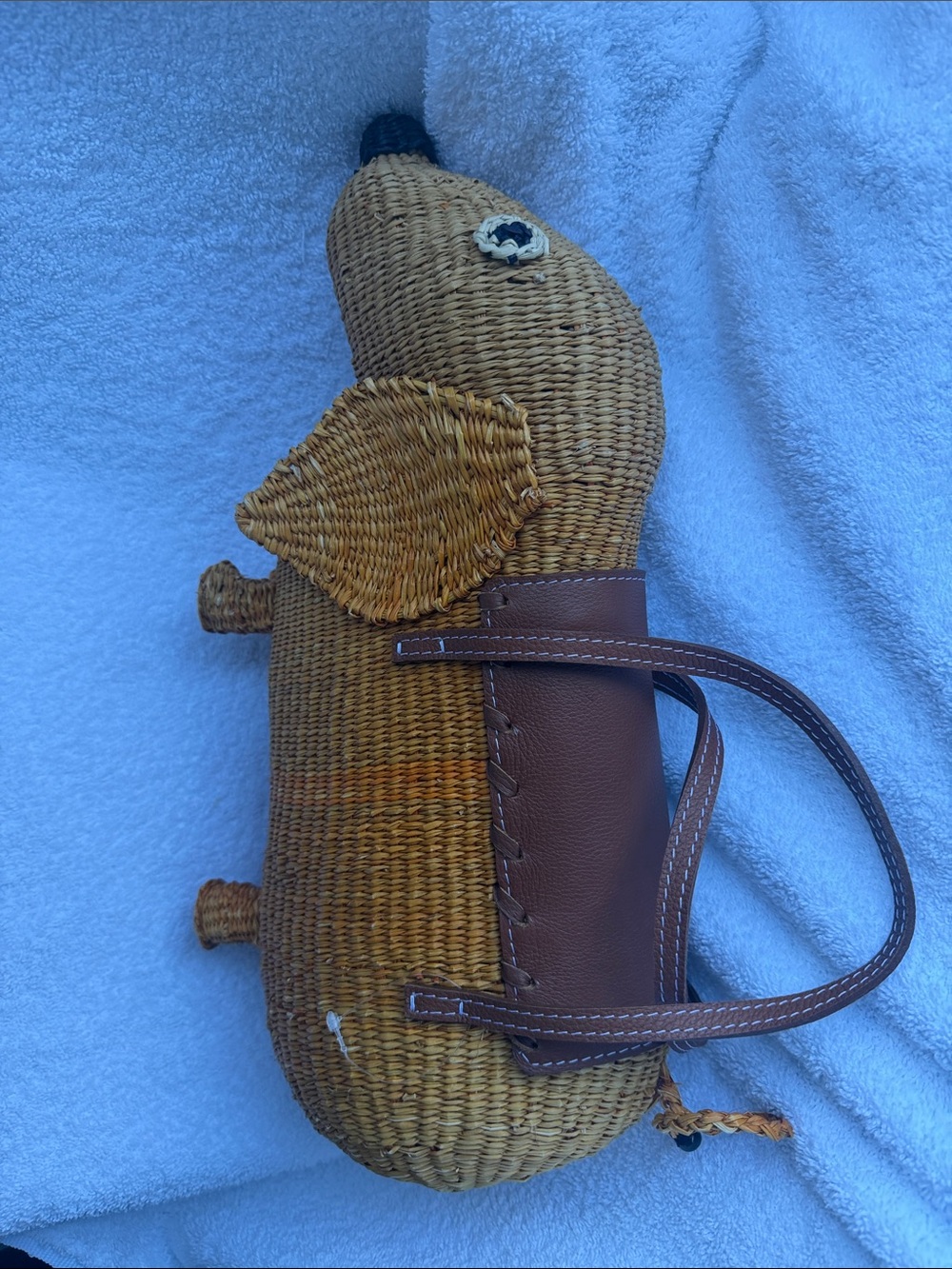 Sensi Studio Straw Dachshund Bag Purse NWOT - Picture 6 of 16